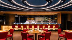 nobu hong kong main dining area and sushi bar with chefs