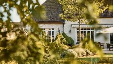 View on the bar's patio from the garden