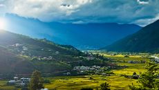 Sunset over Paro Valley COMO Uma Paro
