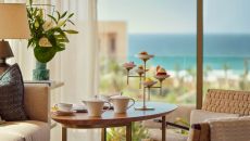 sitting area with tea