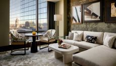 Premier Suite Living Room at Raffles Boston