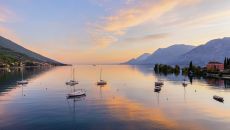 boats at sunset at Val di Sogno
