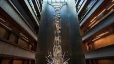 See more information about VP Plaza España Design lobby fountain artwork at VP Plaza Espana Design