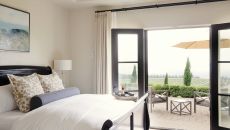 Valley View Studio Guestroom Patio at Black Walnut Inn Vineyard