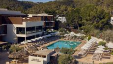 Aerial VIEW Building of Cala San Miguel Hotel Ibiza