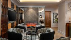 C Lub Lounge Fireplace at IC Athenee Bucharest