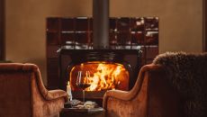 Fireplace with wine detail at De Durgerdam