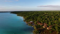 our habitas bacalar aerial at Our Habitas Bacalar