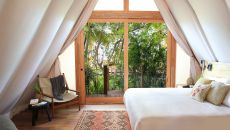 ourhabitas bacalar 0000s 0004 room jungle interior view at Our Habitas Bacalar