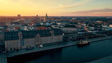 exterior sunset at Copenhagen Admiral Hotel