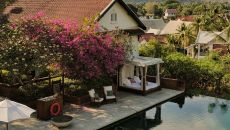 pool top view at La Residence Phou Vao