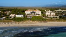 drone view from water at Sarena de Muro Resort Mallorca