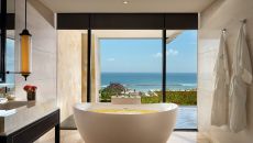 Cliff Private Pool Ocean Junior Suite Bathroom at The Apurva Kempinski Bali